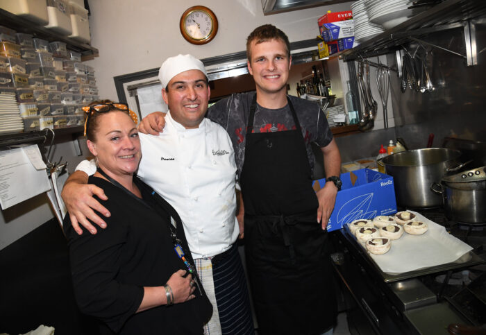 L-R Renay Harrowfield (are-able Employment Consultant), Duncan Green (Fusion Owner), Chris Worden (Fusion Kitchen Assistant). Photo Credit: Colac Herald